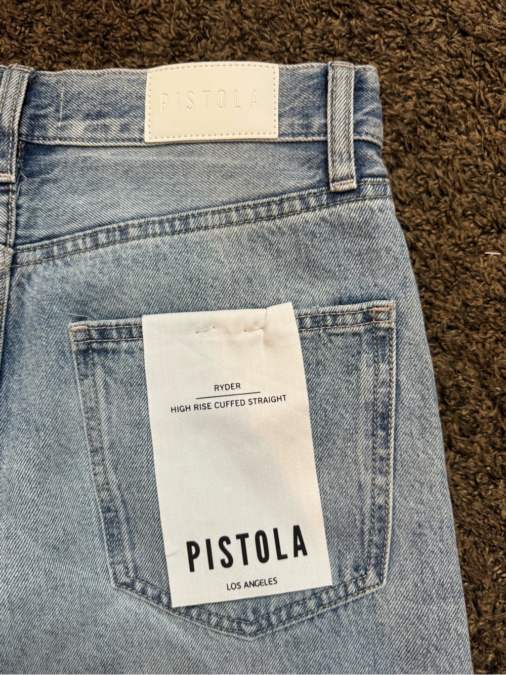 Pistola Light Blue High-Rise Cuffed Straight - Picture 5 of 5